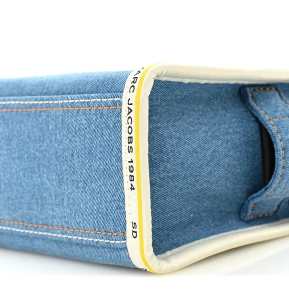 MARC JACOBS Denim Canvas Small Chain Bag Blue Light Wash - Picture 9 of 9